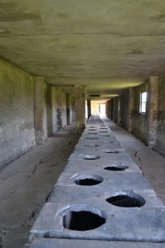 Latrines used by prisoners at the camp.