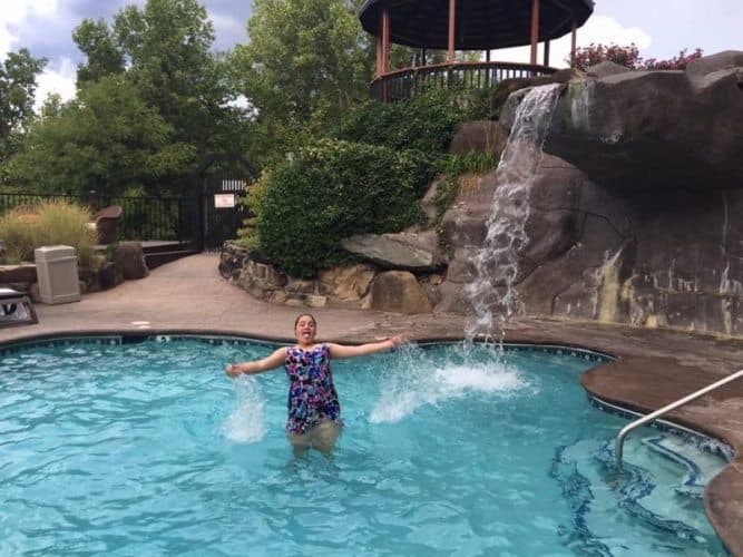 Hitting the pool at the Hidden Mountain Resort in Sevierville, TN