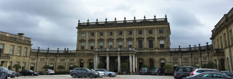 Cliveden House, a manor house hotel once owned by the American millionaire Astor family, is a five-star hotel property outside London, not far from Windsor Castle, with park-like grounds along the Thames River which are part of a National Trust.
