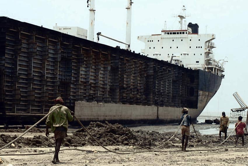 Shipbreaking in Chittagong, Bangladesh.