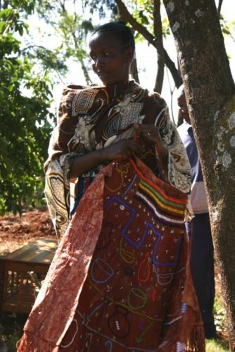 A women in Tanzania in traditional dress.