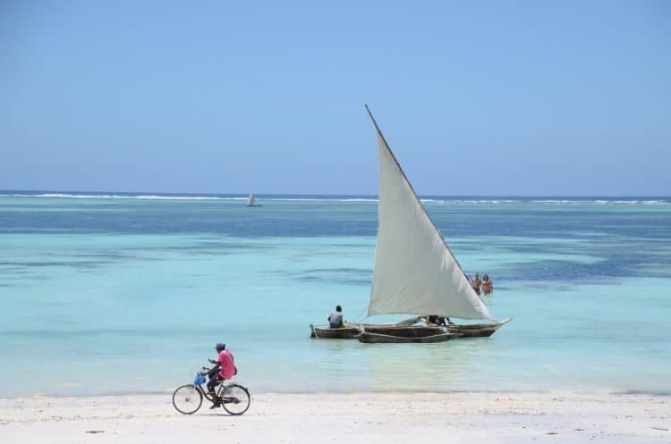 A lazy beach in Zanzibar, Tanzania.