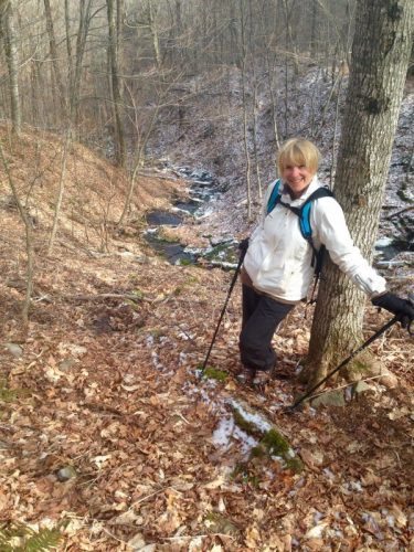 Sonja hiking in 2016.