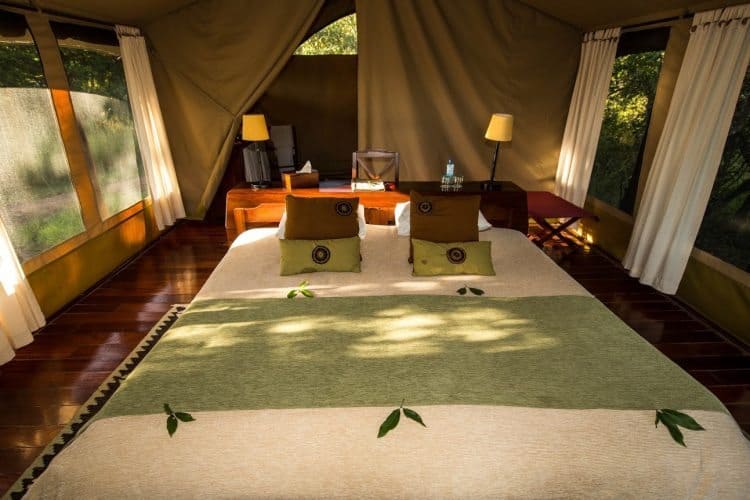 Luxe tents at the Karen Blixen Camp in Kenya.
