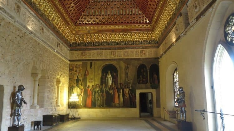 Inside a grand drawing room in the Alcazar of Segovia