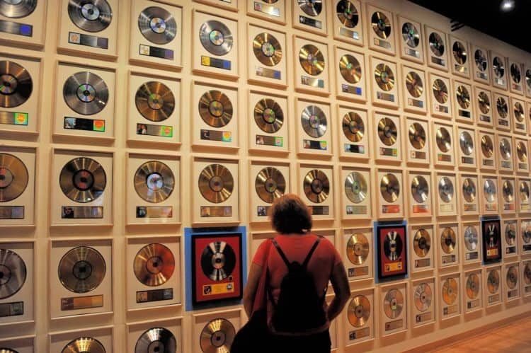 Gold and Platinum records at the Country Music Hall of Fame in Nashville.