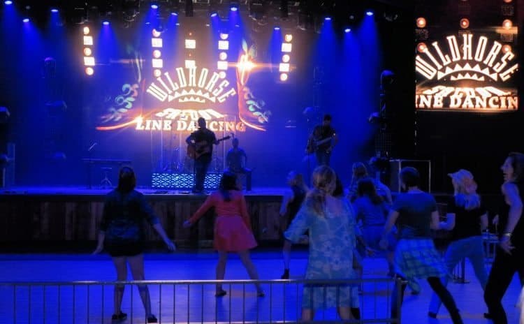 Line dancing at the Wildhorse Saloon, Nashville.