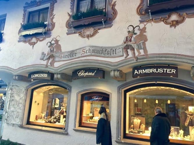 Shopping in Seefeld, with the top designer names.