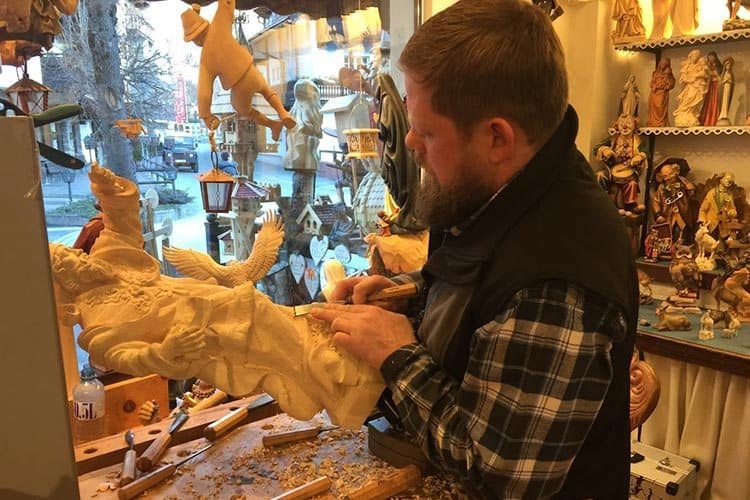 Karl-Josef Rock at his Holzbildhauerei craft in the village of Seefeld.