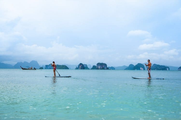 SwellWomen in Thailand offers other activities besides surfing like stand up paddle boarding. 