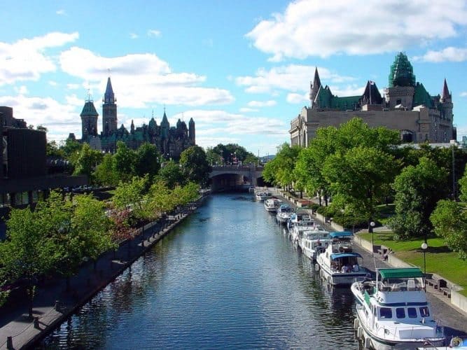 The Rideau Canal boasts incredible views all along its route, from Ottawa to Kingston. 