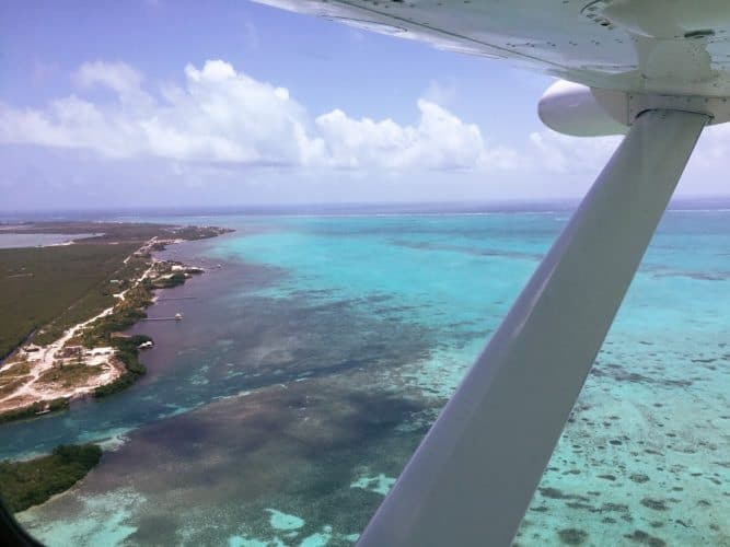The turquoise waters of the Caribbean as I head to Ambergris Caye for a solo trip to Belize. Ashton Stockwell photos.