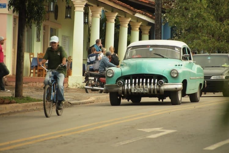 A street scene in rural Cuba.