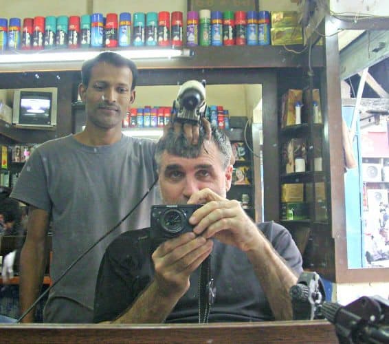 At the Punjab Hair salon in New Delhi, India. 