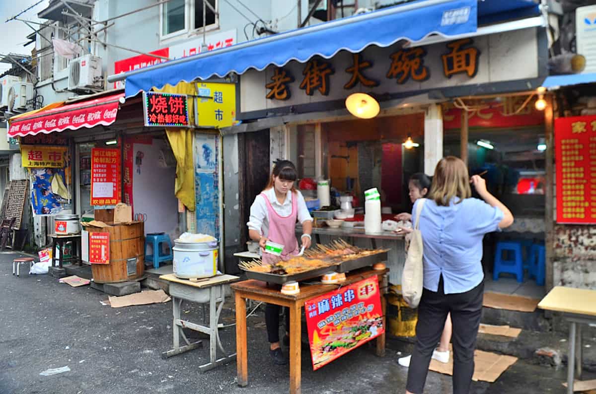 Street food on the backstreets of Shanghai.