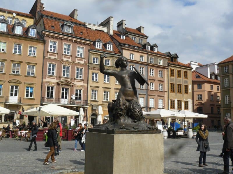 The armed mermaid is the emblem of Warsaw.