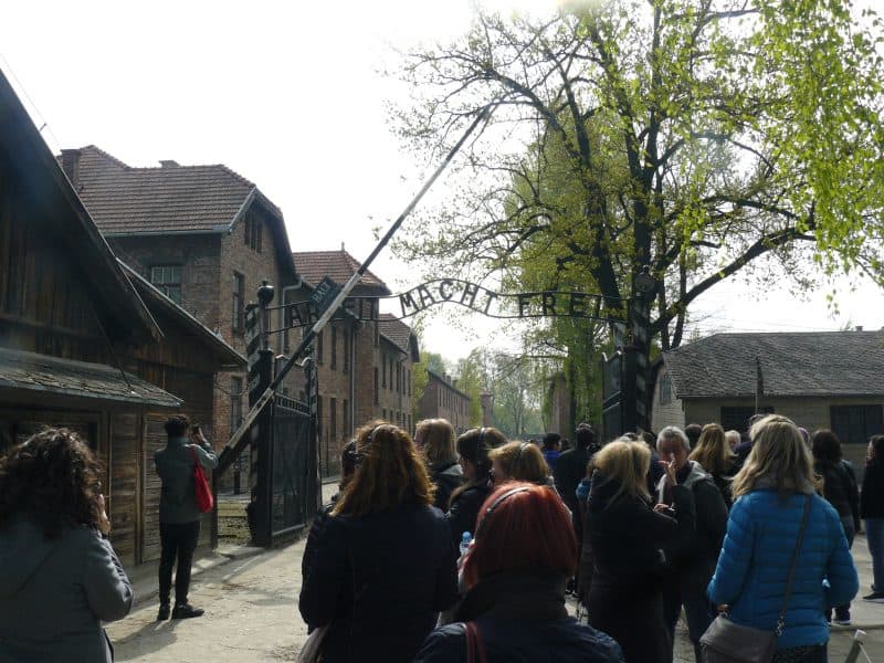 The entrance to the Auschwitz-Birkenau Museum
