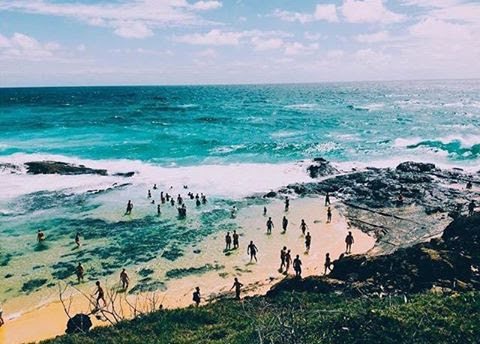 Champagne Pools located between Waddy Point and Indian Head