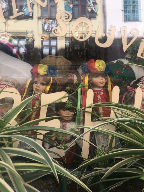 Dolls in a shop window in Lviv, Ukraine. Sarah Hartshorne photo.