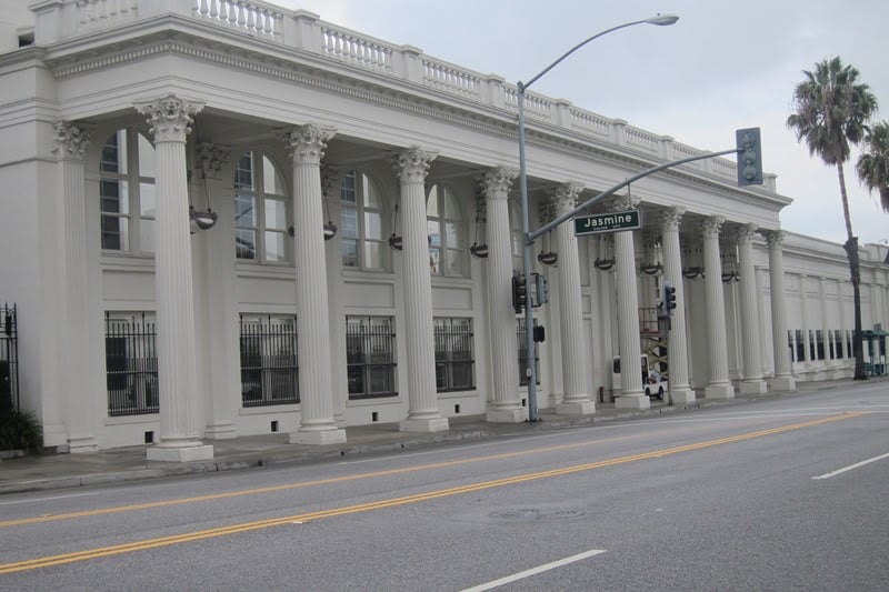 The historic Ince studio colonnade. 