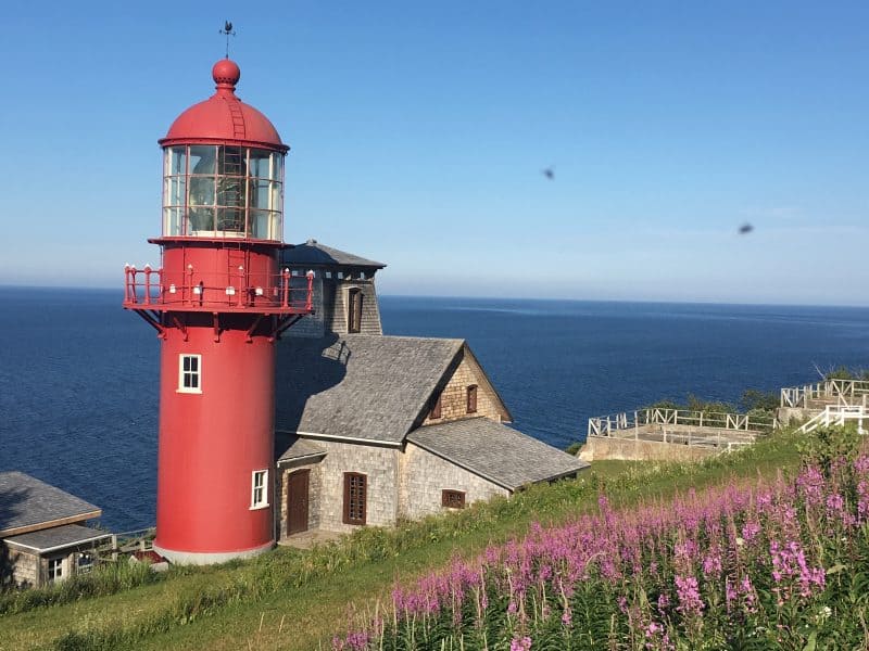 Pointe-a-la-Renommee Lighthouse is a famous picture taking spot. The lighthouse was actually moved to Quebec City and back about 700 km away!