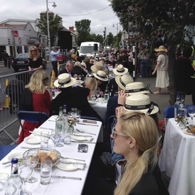 A sea of boater hats at a Bloomsday celebration near Dublin, Ireland. Faye Wolfe photos.