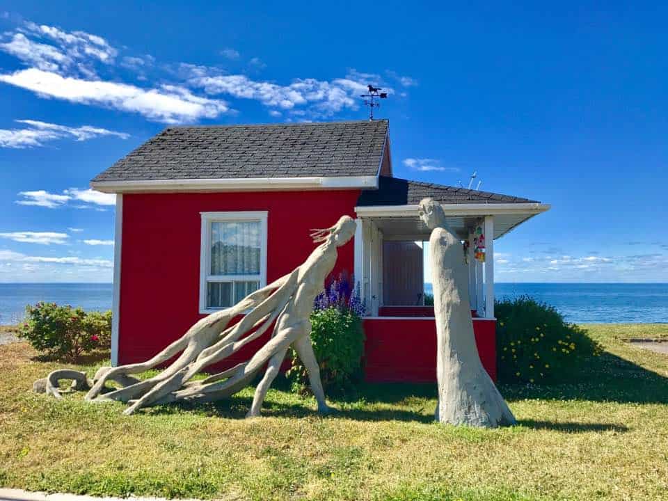 Sculpture along Route 132, the main road the circles the Gaspe Peninsula. Mary Gilman photo.