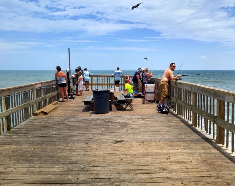 Fishing from Crabby Joe's pier. Daytona Beach, FL.