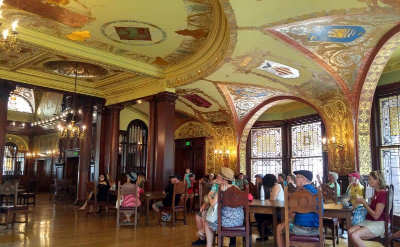 Flagler College student dining room, a rest stop during a tour of the palace-like building. St Augustine FL.