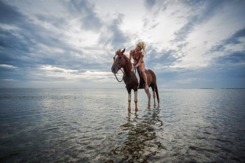 Riding horses on the beach is just one of many relaxing things you can do on Gili T, Indonesia. Billie Tyler photos.