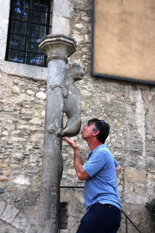 The legend? You must kiss this lion's ass, located in Girona, for good luck. Doug Schnitzspahn is taking no chances.