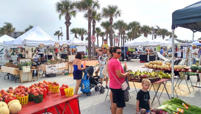 Farmer's market, St Augustine Beach FL along Route A1A.
