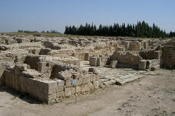 The ruins of the city and streets of Ugarit, Syria.