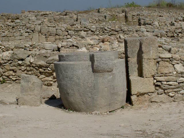 A stone vessel.