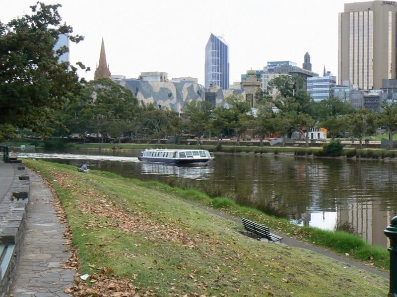 A riverboat cruises along the Yarra River in Melbourne, Australia. Max Hartshorne photos.