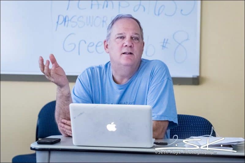Max Hartshorne talks about Search Engine Optimizing at Podcamp Western Mass. Seth Kaye photo.