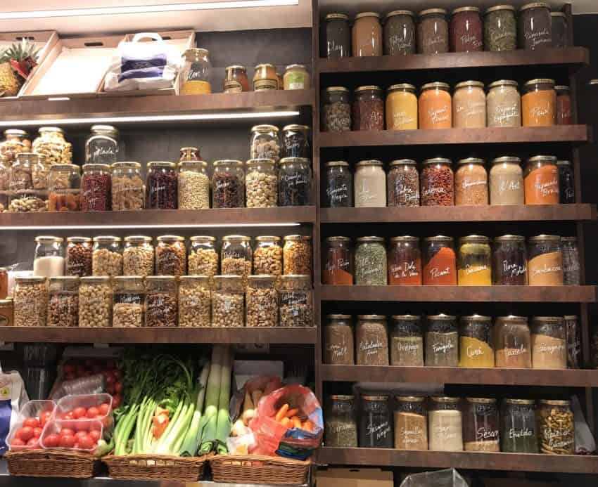 An array of spices in the Balco del Mediterrani, one of Tarragona's fresh marketplaces.