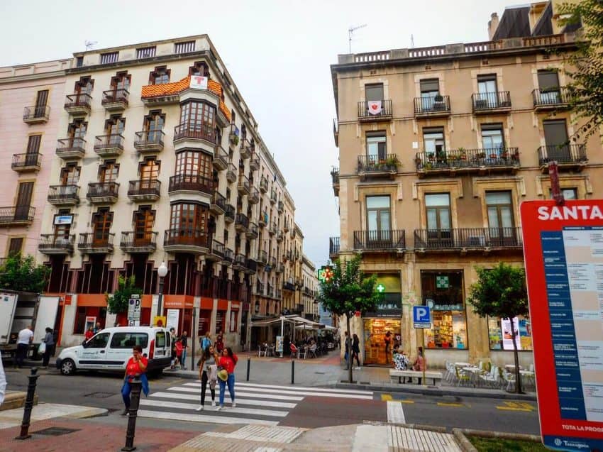 A common sight from La Rambla Nova, where many of the cities monuments and statues are located.