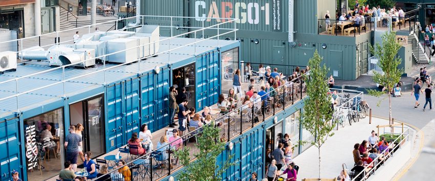 Cargo at Wapping Wharf brings out shoppers and cafe-goers to enjoy dozens of different shops built out of shipping containers.