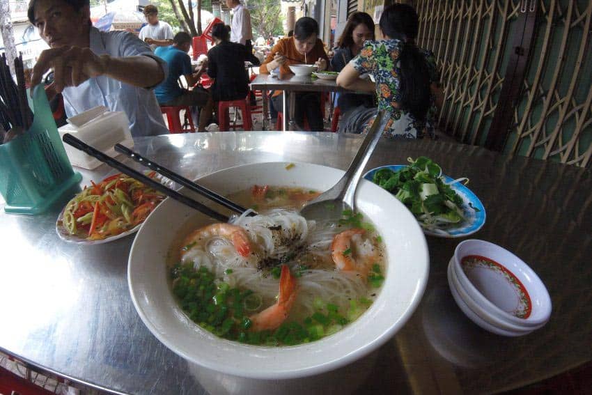 Ho Chi Minh City is famous for its pho, noodle soup.