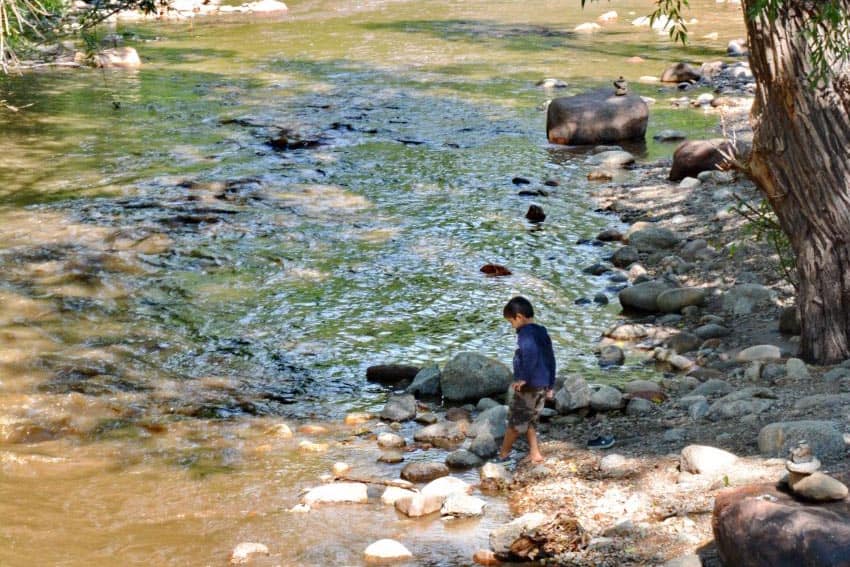 Children can enjoy natural play areas on each block of the Pearl Street Mall in Boulder.