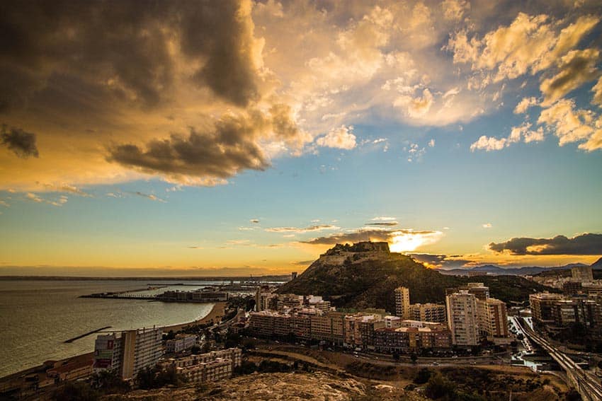 A dramatic sunset in Alicante, Spain. Nellie Winters photos.