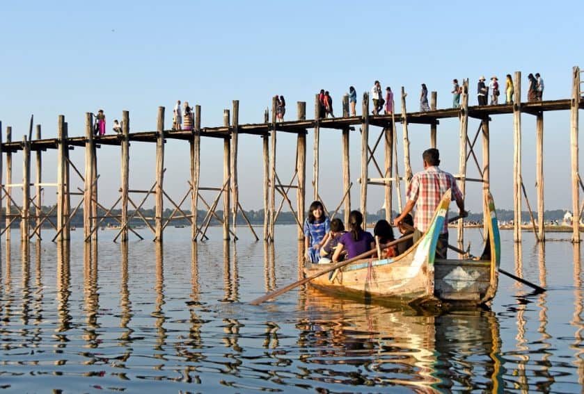U Bein Bridge in Mandalay.