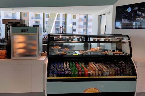 You can buy hot and cold food for the train journey on Brightline.