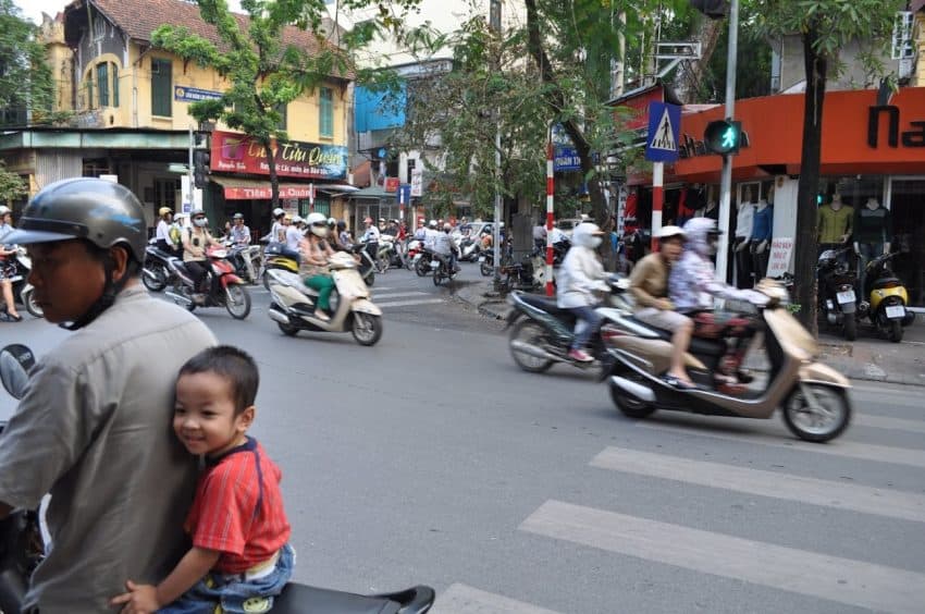 The chaotic streets of Hanoi. 