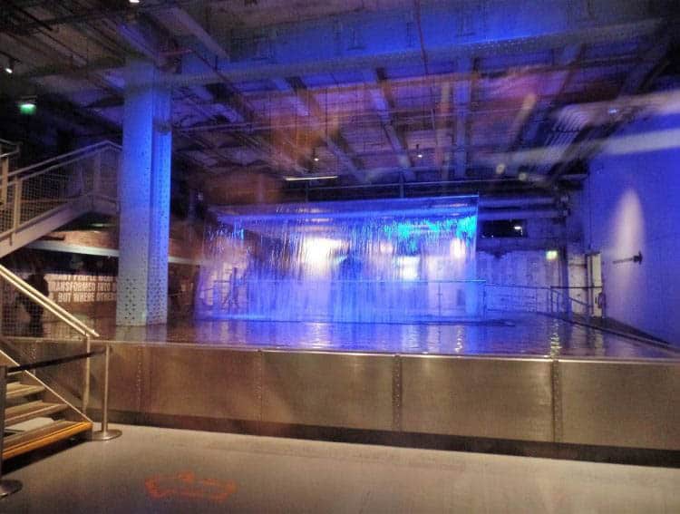 A waterfall in the Guinness Storeroom.