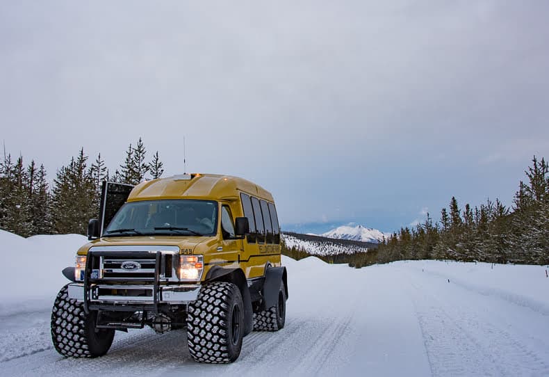 Most of the snowcoaches that operate tours in Yellowstone now feature oversized snow tires that make for a sometimes bouncy, but quiet ride.