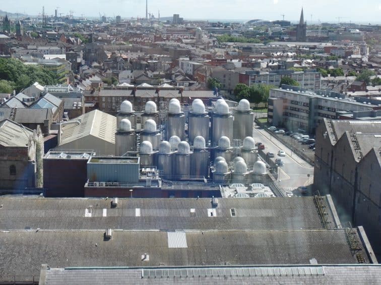 View of Brewery and Dublin from The Gravity Bar