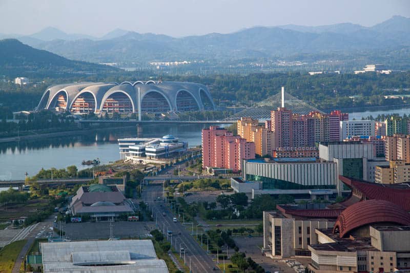 Pyongyang, North Korea cityscape.