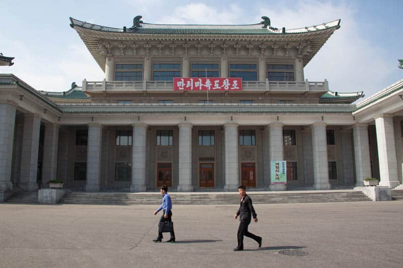 Walking around in Pyongyang.